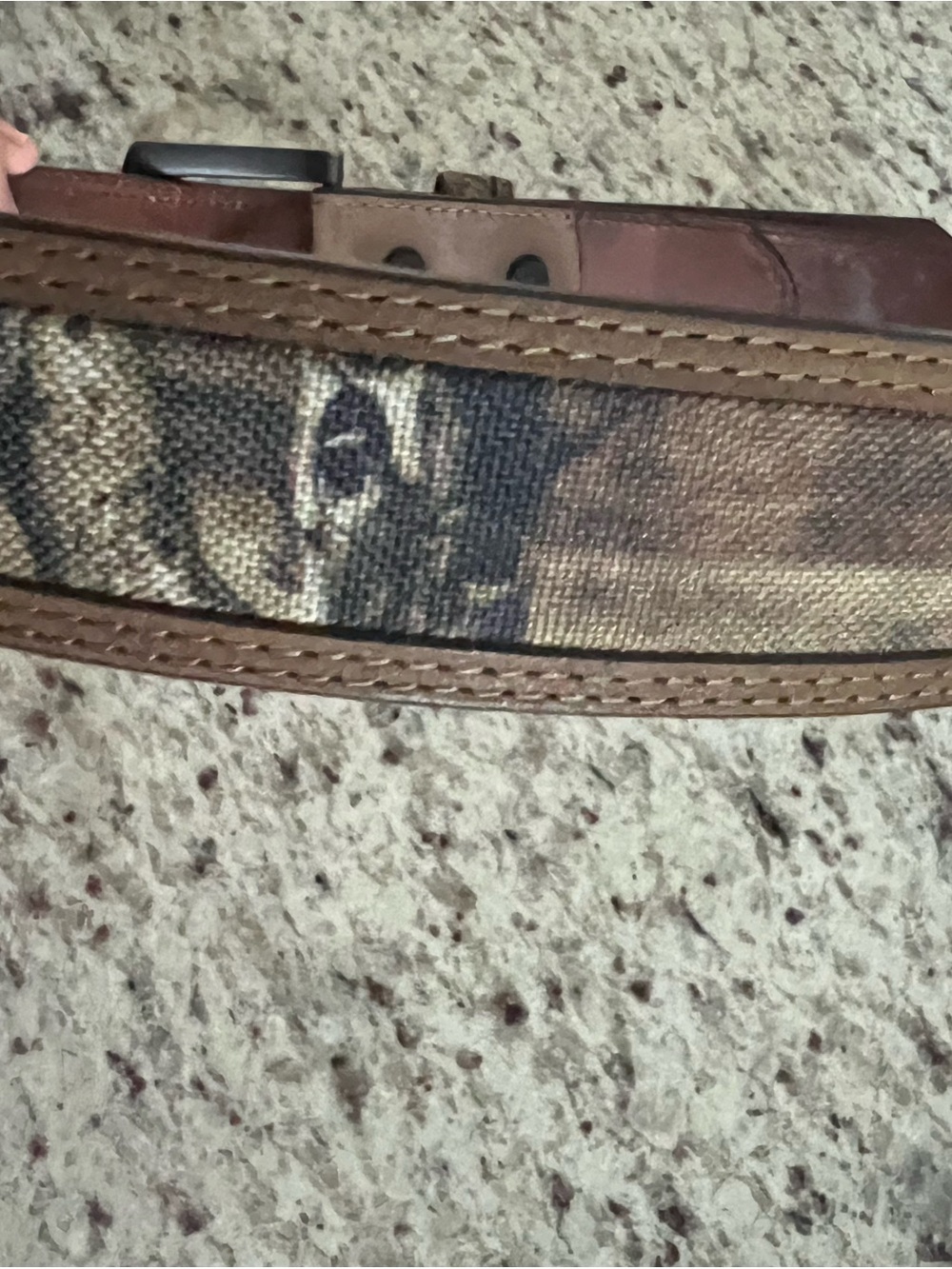 Men's Brown Leather Belt with Black Buckle .  w30 - Picture 2 of 3